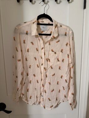 Rails Charli Blush Pinas Cream Button-Up Shirt